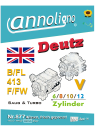 Deutz Diesel V-Motor Serie B/FL 413 F/FW 6-12 Zylinder 1980 Ersatzteilliste & Explosionszeichnungen ENGLISCH - annoligno 877